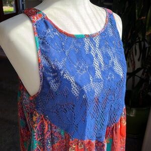 🍭Intimately Free People Lace Floral Embroidered Tank Top Camisole Tee XS